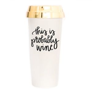 THIS IS PROBABLY WINE GOLD TRAVEL MUG